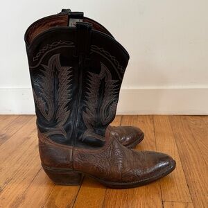 Tony Lama Black and Brown Western Boots